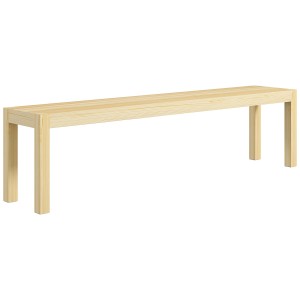 HOMCOM Sitzbank aus Holz, 3-Sitzer, belastbar bis 330 kg, modernes Design.