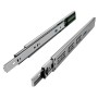 SOTECH Vollauszug 600 mm mit Soft-Close. Zwei silberne, kugelgelagerte Schubkastenauszüge für Möbel.