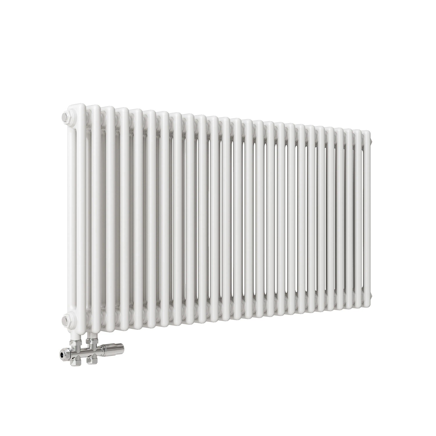 AICA Traditioneller Heizkörper 600 x 1190 mm 1322W Doppellagig Gusseisenstil Weiß