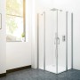Eckdusche: Baliv Duschkabine DUK-90.50E, 90x90 cm, Chrom, rahmenloses Design.