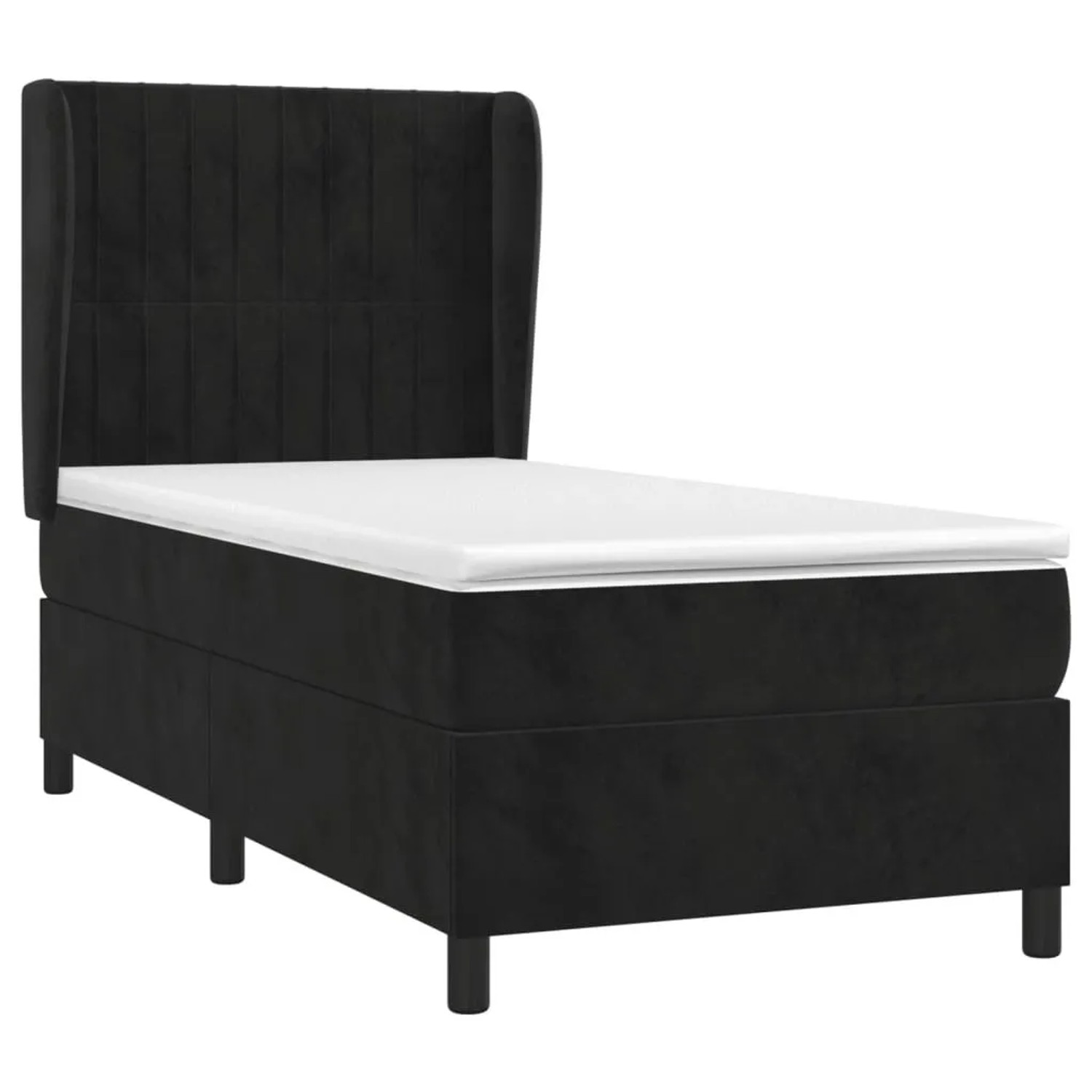 vidaXL Boxspringbett mit Matratze Schwarz 80x200 cm Samt 3129299 günstig online kaufen