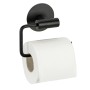Schöner Wohnen Toilettenpapierhalter Meleto, schwarz matt, mit Papierrolle.
