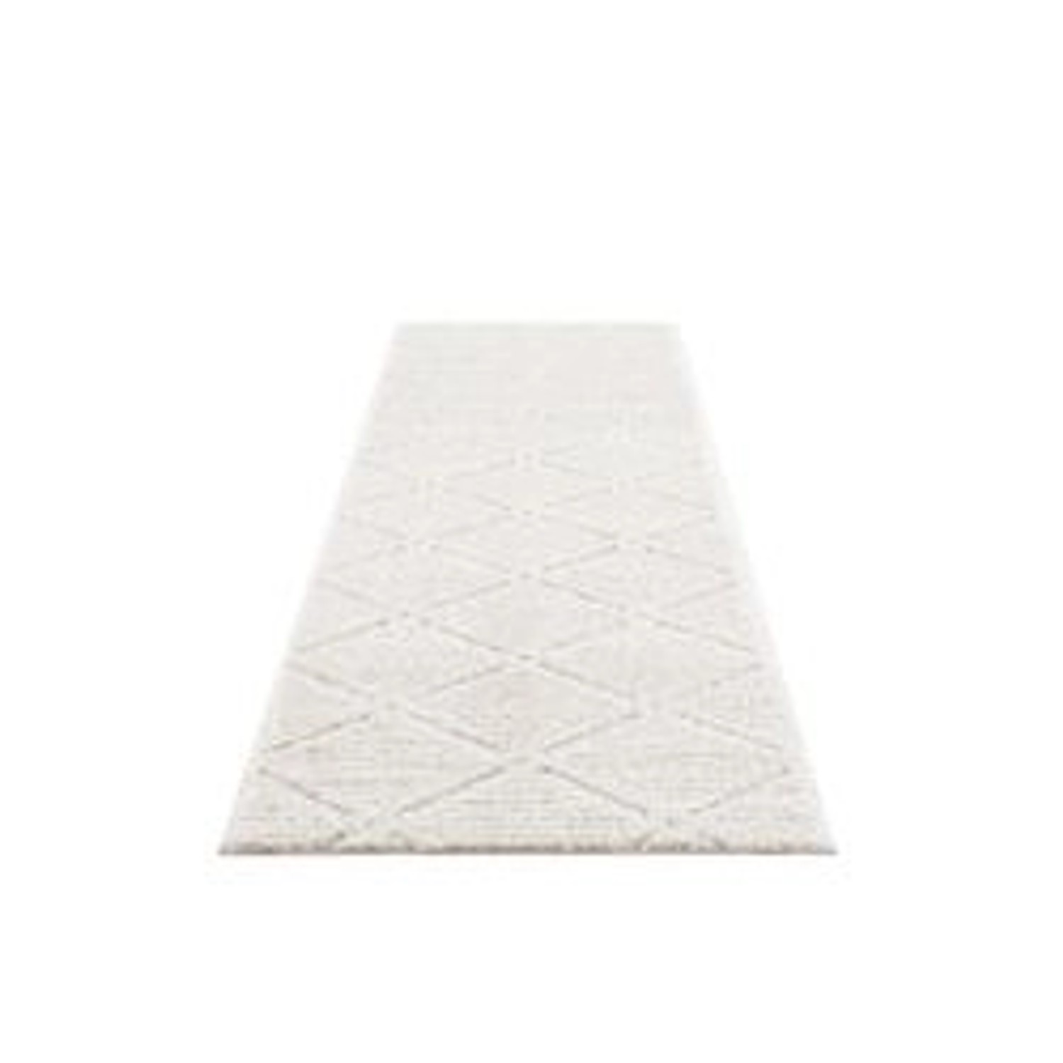 payé Teppich Hochflor 80x300 cm Creme Boho-Rautenmuster günstig online kaufen
