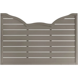 Grauer Vorgartenzaun Calais mit Bogen, 120x180 cm, aus Kiefernholz für den Sichtschutz im Garten.