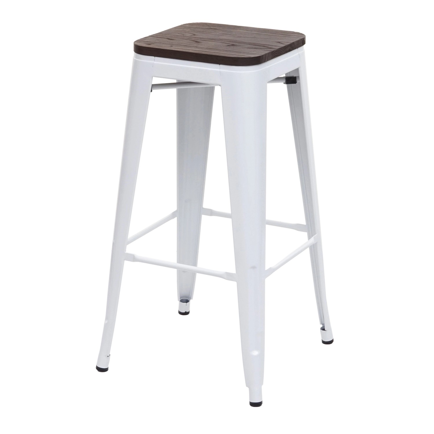 PROREGAL Barhocker Inkl. Holz-Sitzfläche Sitzhöhe 76cm Metall Industriedesi günstig online kaufen