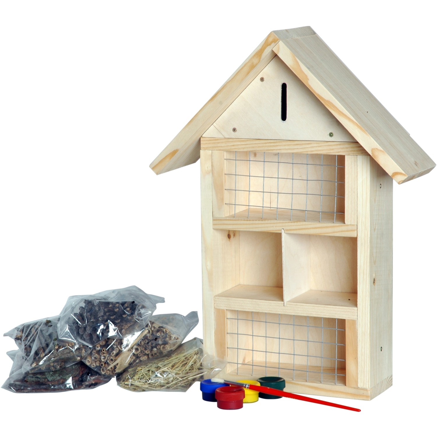 Dobar Insektenhotel zum Bemalen 4-fach Sortiert 34 cm x 12 cm x 45 cm