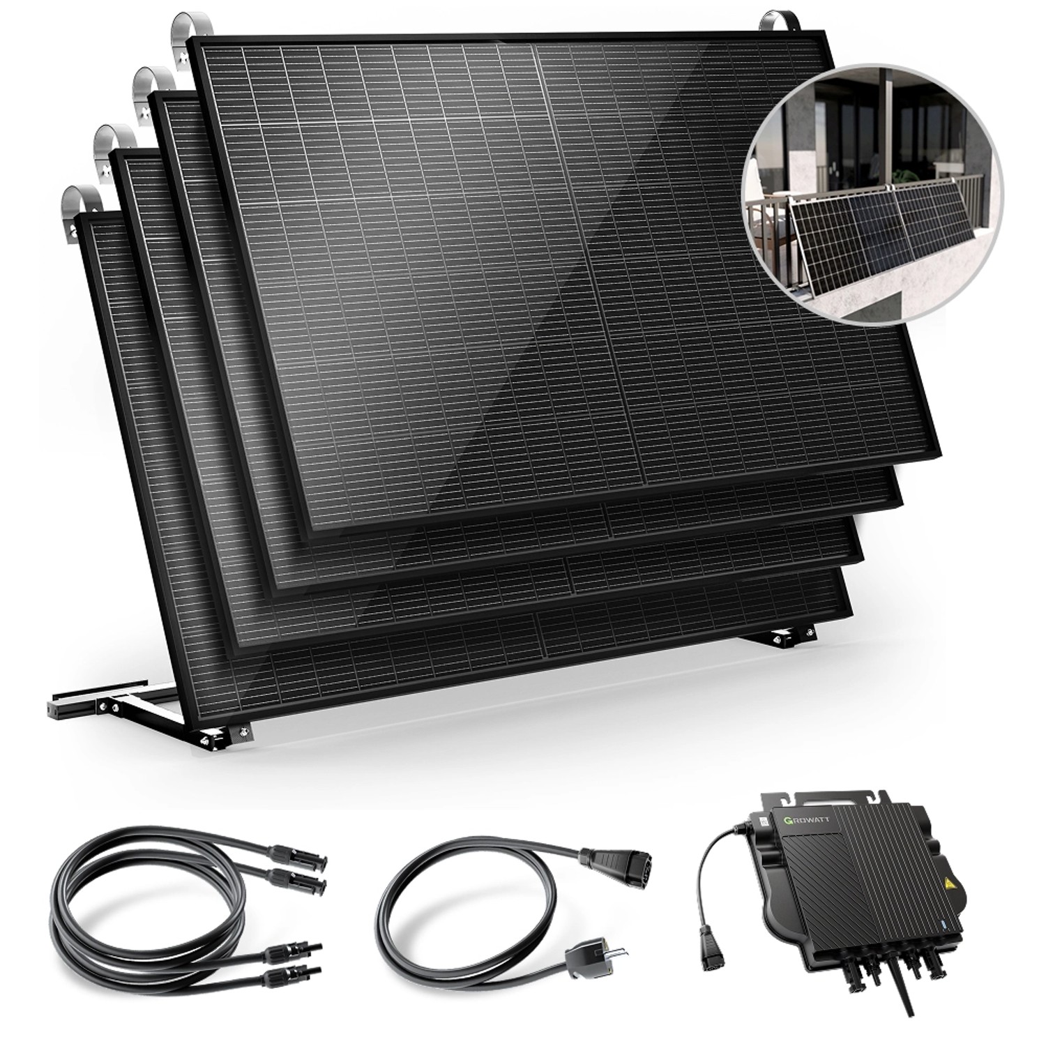 Solakon Balkonkraftwerk 2000W 800W Solaranlage mit Balkonhalterung Steckerf günstig online kaufen