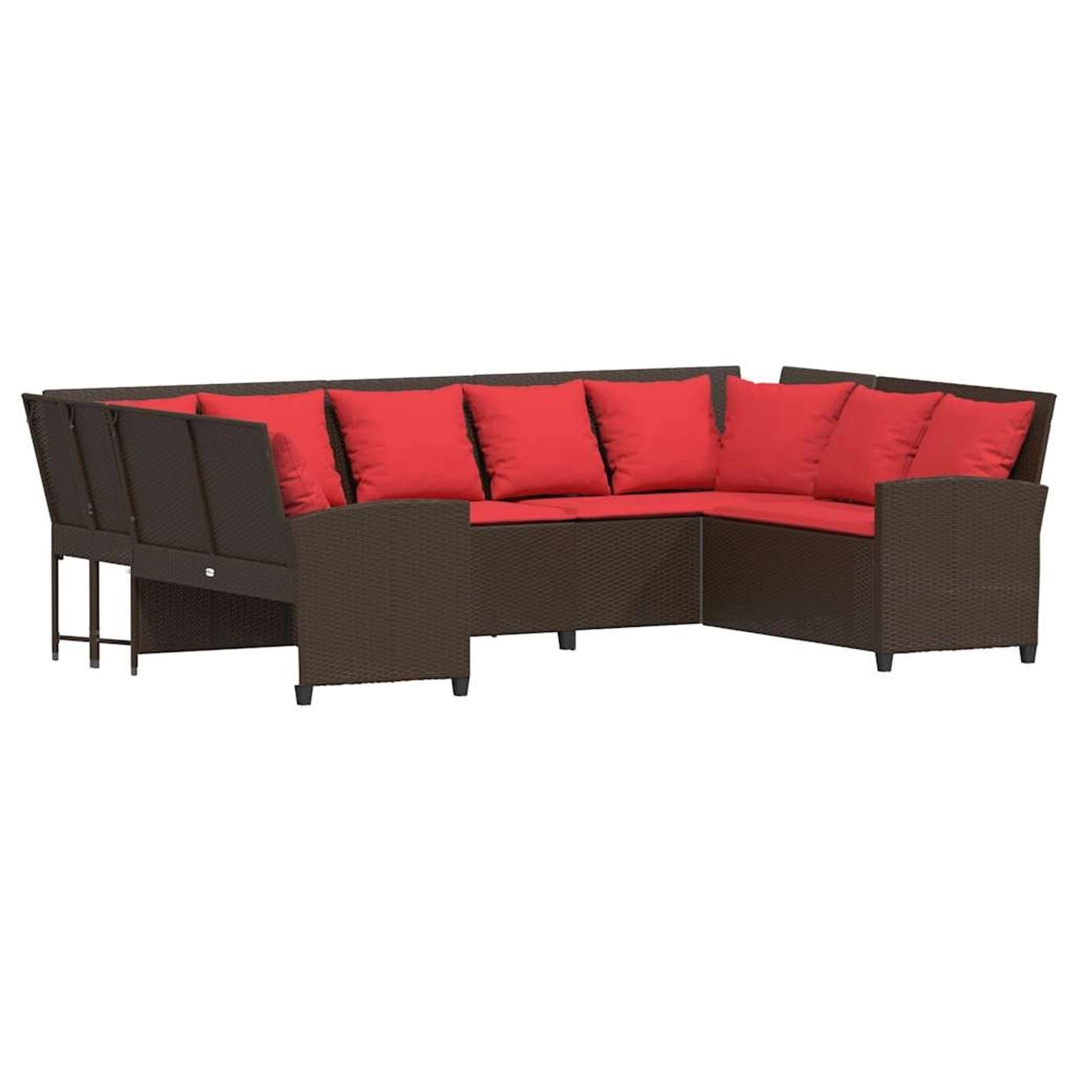 vidaXL Gartensofa mit Kissen Braun Poly Rattan 3365336 günstig online kaufen