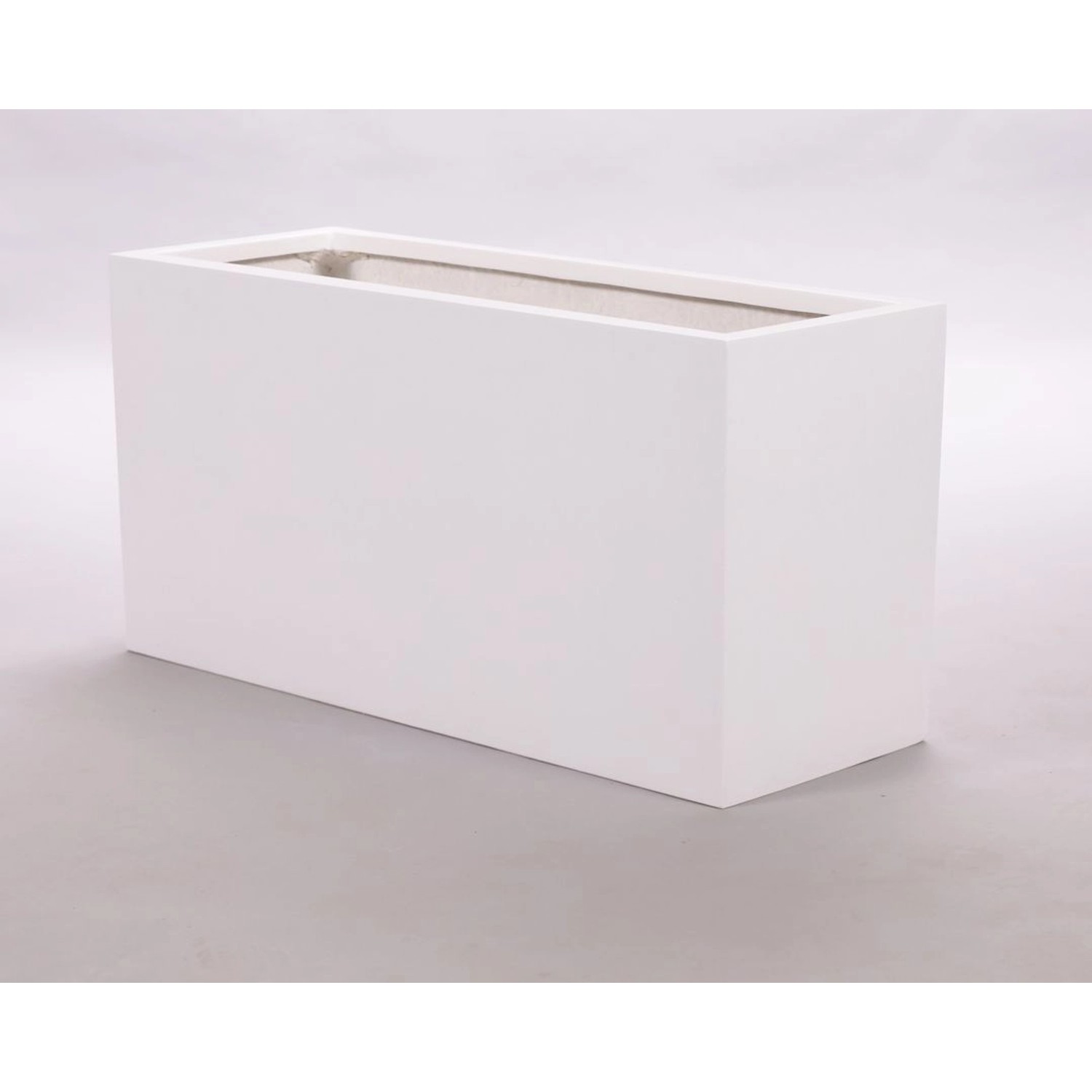 Elegant Einrichten Pflanzkübel Fiberglas Rechteckig 84x30x40cm Perlmutt-Wei günstig online kaufen