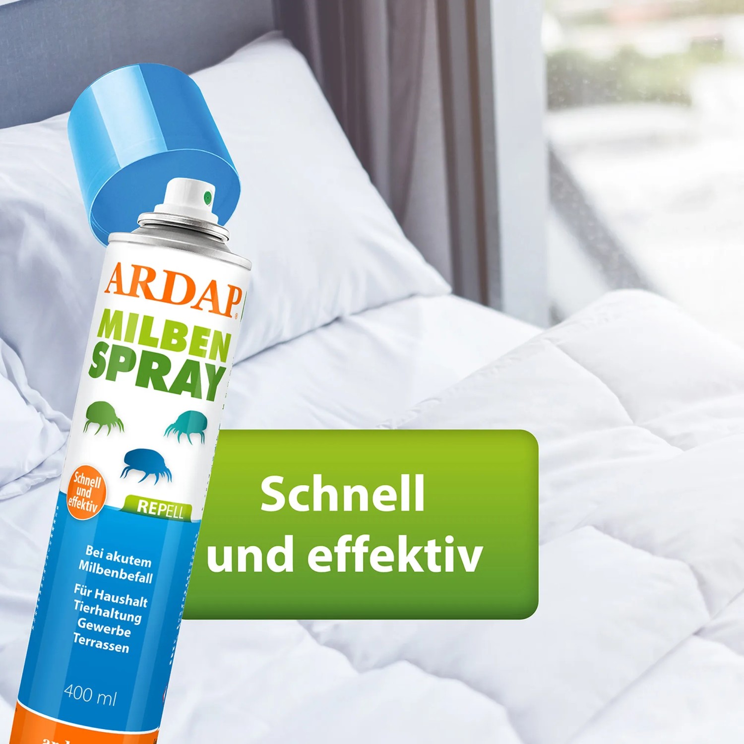 Ardap Repell Milbenspray 400ml zur Ungezieferbekämpfung im Haushalt & Gewerbe.
