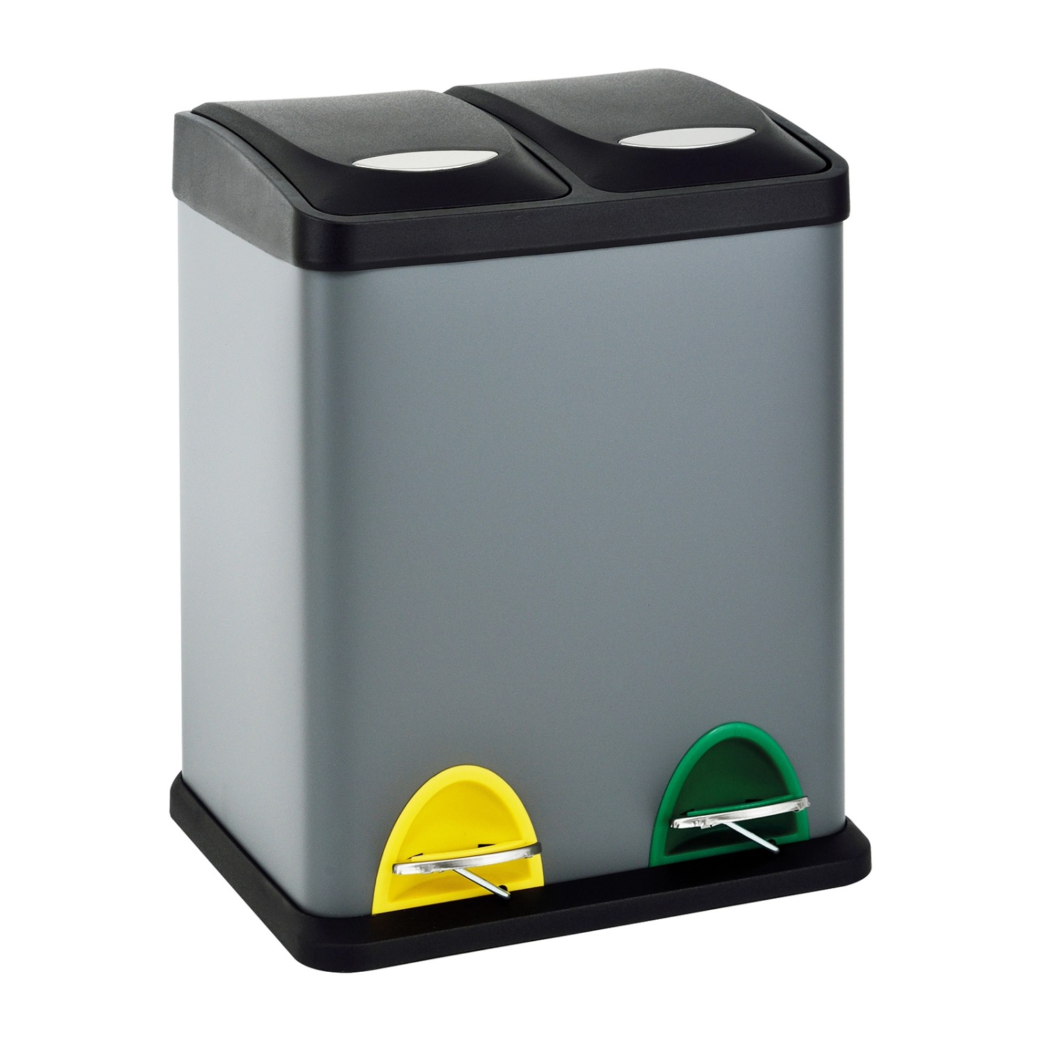Svita TC2X8 Mülleimer 16 Liter 2x8L Doppelt Kücheneimer Treteimer Grau günstig online kaufen