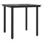 vidaXL Garten-Essgruppe, 5-teilig, schwarzes Poly Rattan und Stahl. Gartentisch mit 4 Stühlen.