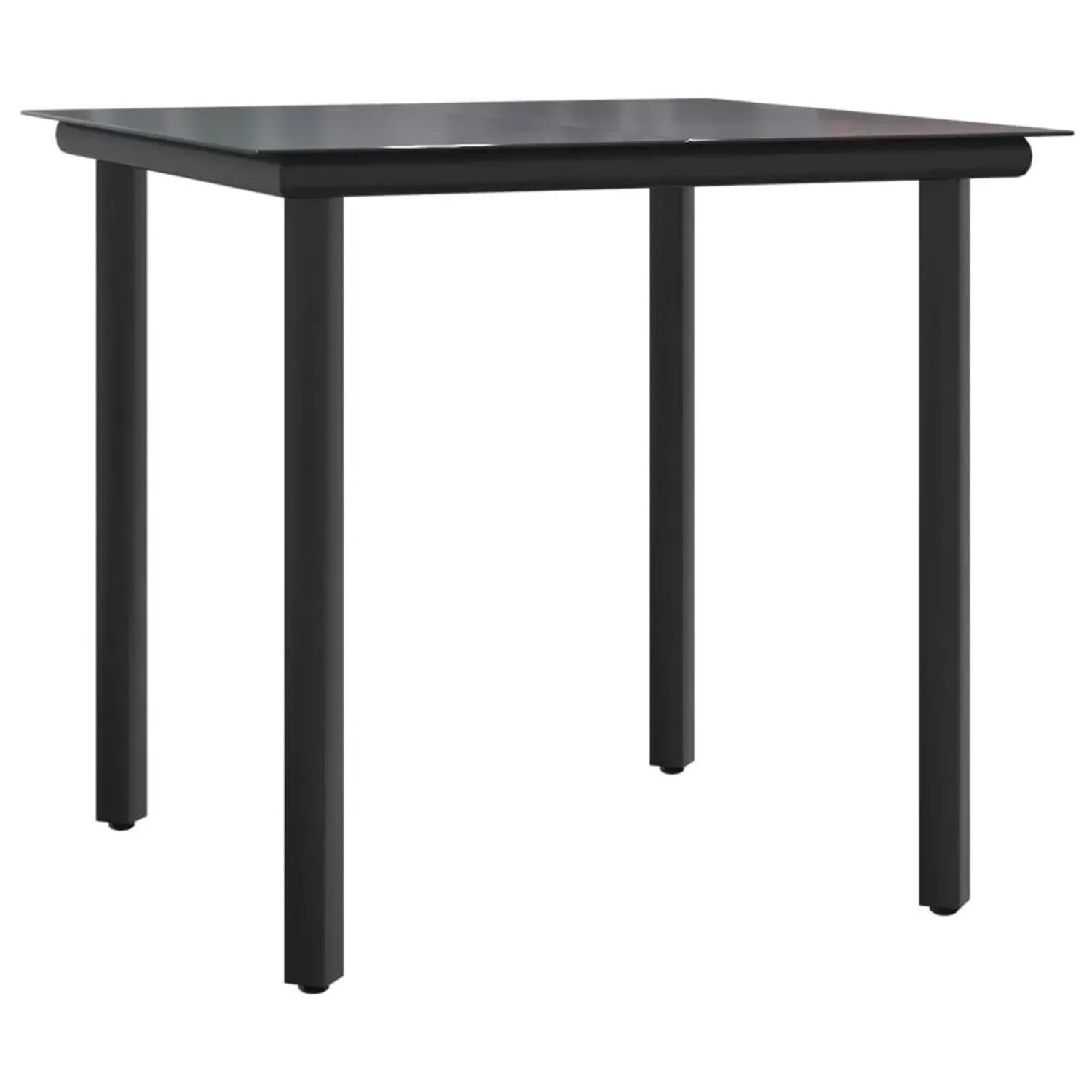vidaXL Garten-Essgruppe, 5-teilig, schwarzes Poly Rattan und Stahl. Gartentisch mit 4 Stühlen.