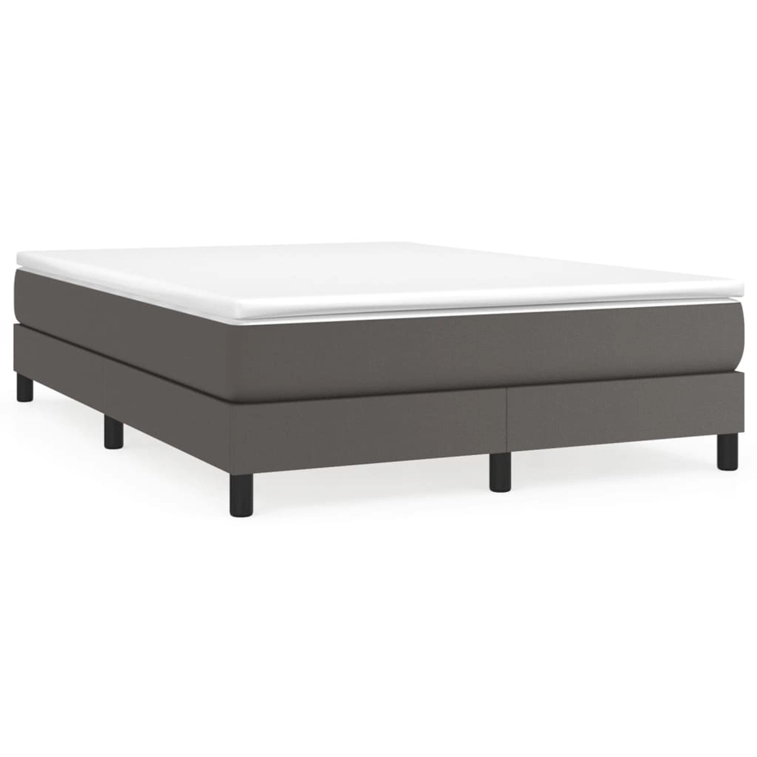 vidaXL Boxspringbett mit Matratze Grau 140x200 cm Kunstleder1380226 günstig online kaufen