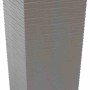 Siena Garden Pflanzsäule Eco Nizza, 2er-Set, grau, mit Rillenoptik und Holzfaseranteil.