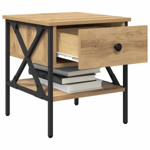 vidaXL Nachttisch Artisan-Eiche 40 x 42 x 45 cm Schichtholz und Metall 871224