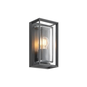 Moderne Arcchio Außenwandleuchte Ismera aus Alu mit klarem Glas und E27 Fassung.