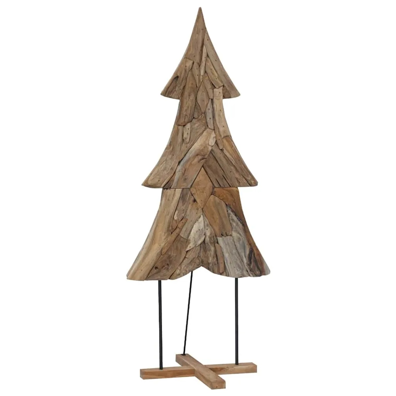 vidaXL Weihnachtsbaum mit Ständer Braun 180 cm Massivholz Teak 42017933