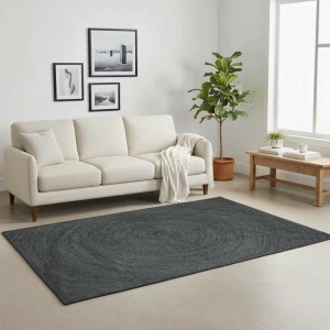 vidaXL Bereichsteppiche Quadratisch Dunkelgrau 240 x 240 cm Jute 42010568