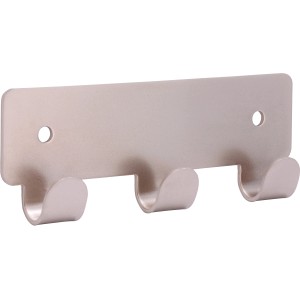 Siro Hakenleiste mit 3 Haken, Metall Nickel matt, Länge 114mm.