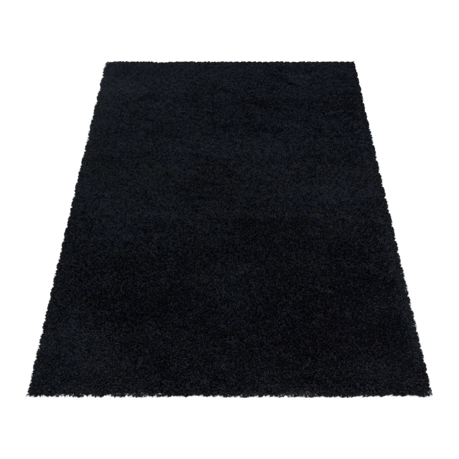 Schwarzer Ayyildiz Hochflorteppich Sydney, 240x340 cm. Flauschiger Shaggy Teppich für Wohnzimmer und Schlafzimmer.