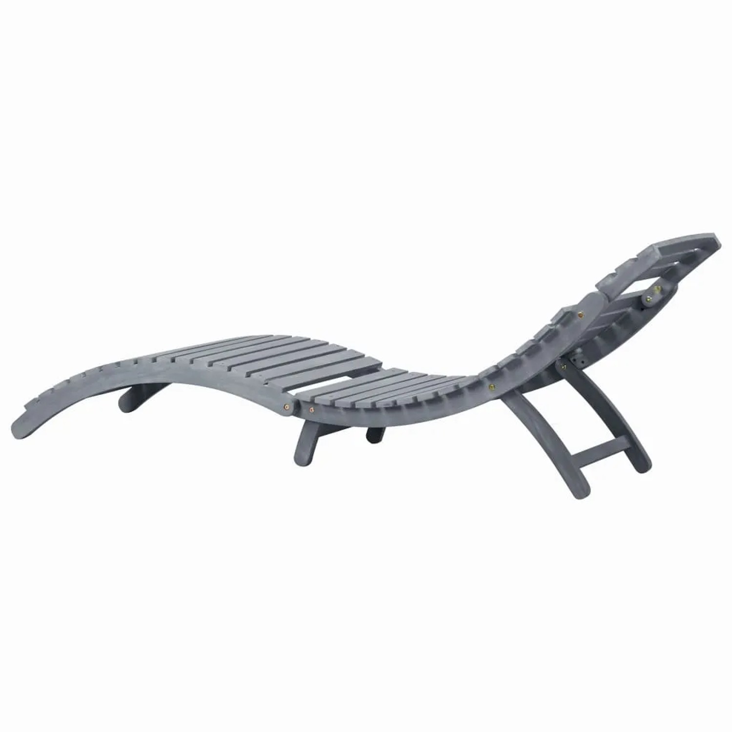 Graue vidaXL Sonnenliege aus Akazienholz mit beiger Auflage. Gartenliege klappbar.