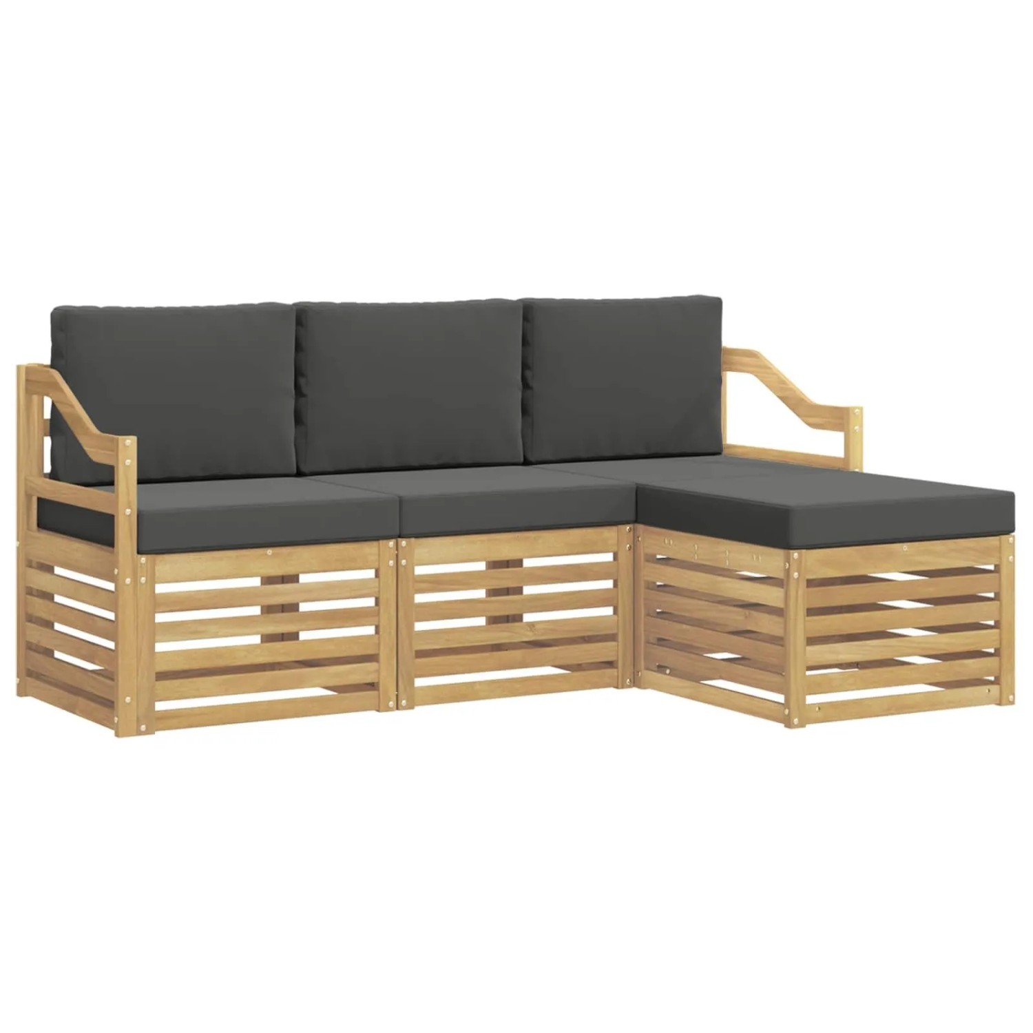 vidaXL Outdoor-Sofagarnitur 4-Tlg Weiß und Anthrazit 3391652