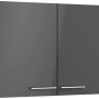 Optifit Hängeschrank Jonte984, 100 cm, anthrazit/Wildeiche, mit zwei Türen und Edelstahlgriffen.
