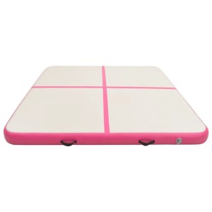 vidaXL Aufblasbare Gymnastikmatte mit Pumpe 200x200x10 cm PVC Rosa 92694