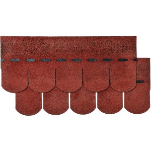 Rote Bitumen-Biberschindeln, 2 m²/Paket, für die Bedachung von Gartenhäusern und Pavillons.