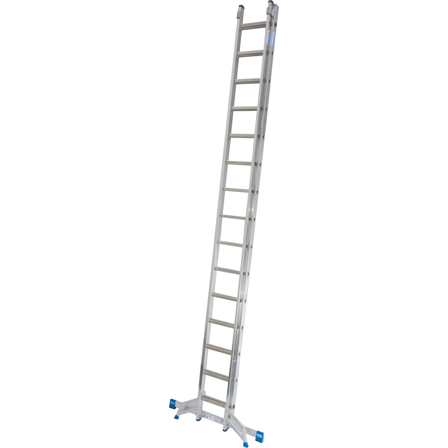 Krause Schiebeleiter Stabilo, 2-teilig, aus Aluminium mit 2 x 15 Sprossen.
