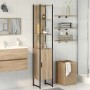vidaXL Bad-Hochschrank Sonoma Eiche, 33x33x185,5cm, Holzwerkstoff mit Regalen und Tür.