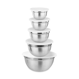 Relaxdays Küchenset Edelstahl Silber Weiß Luftdicht 1 kg