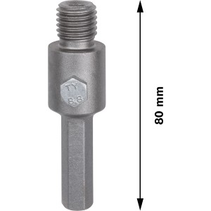 Bosch Sechskant-Aufnahmeschaft Pro für Hohlbohrkronen, M16, 80mm Länge.