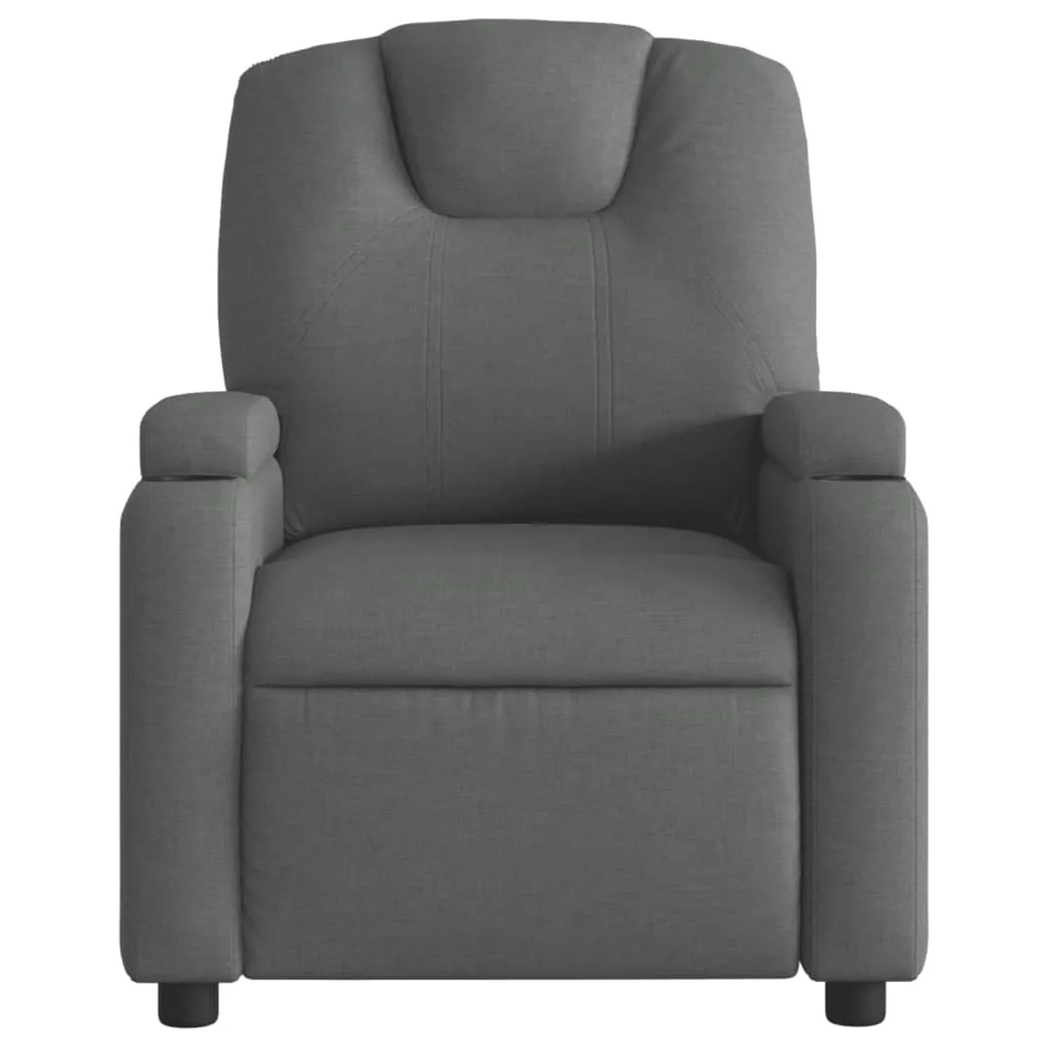 Dunkelgrauer Relaxsessel elektrisch vidaXL Modell 41 aus Stoff, Frontansicht.