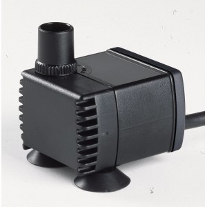 Pontec PondoCompact 300i Zimmerbrunnenpumpe, kleine schwarze Teichpumpe mit Saugfüßen.