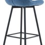 DELUKE Barhocker SYDNEY Blau Stoff Barstuhl Mit Lehne Tresenhocker Tresenstuhl_3