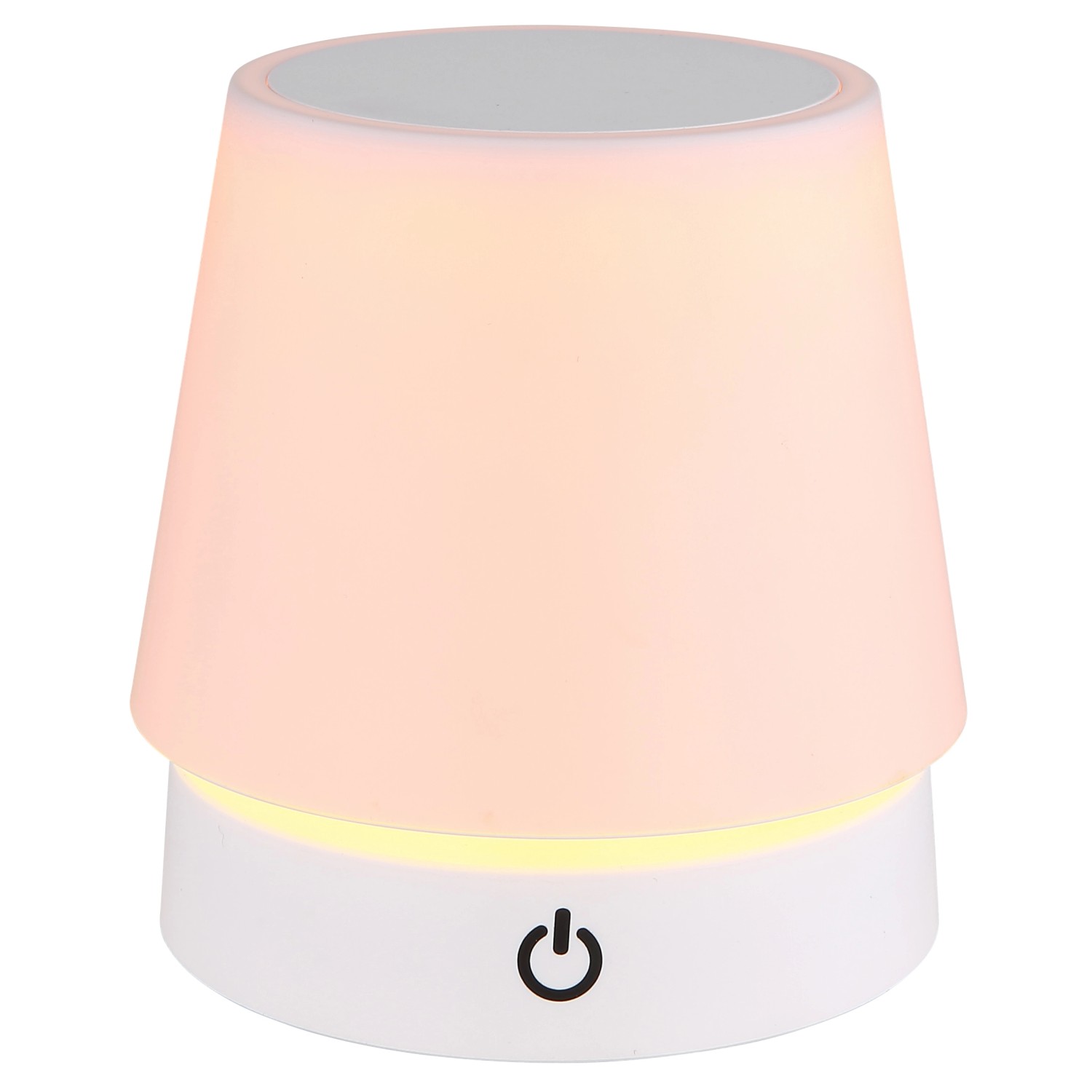 Dimmbare, weiße Globo LED-Tischleuchte Carlos aus Kunststoff, 28 cm hoch.