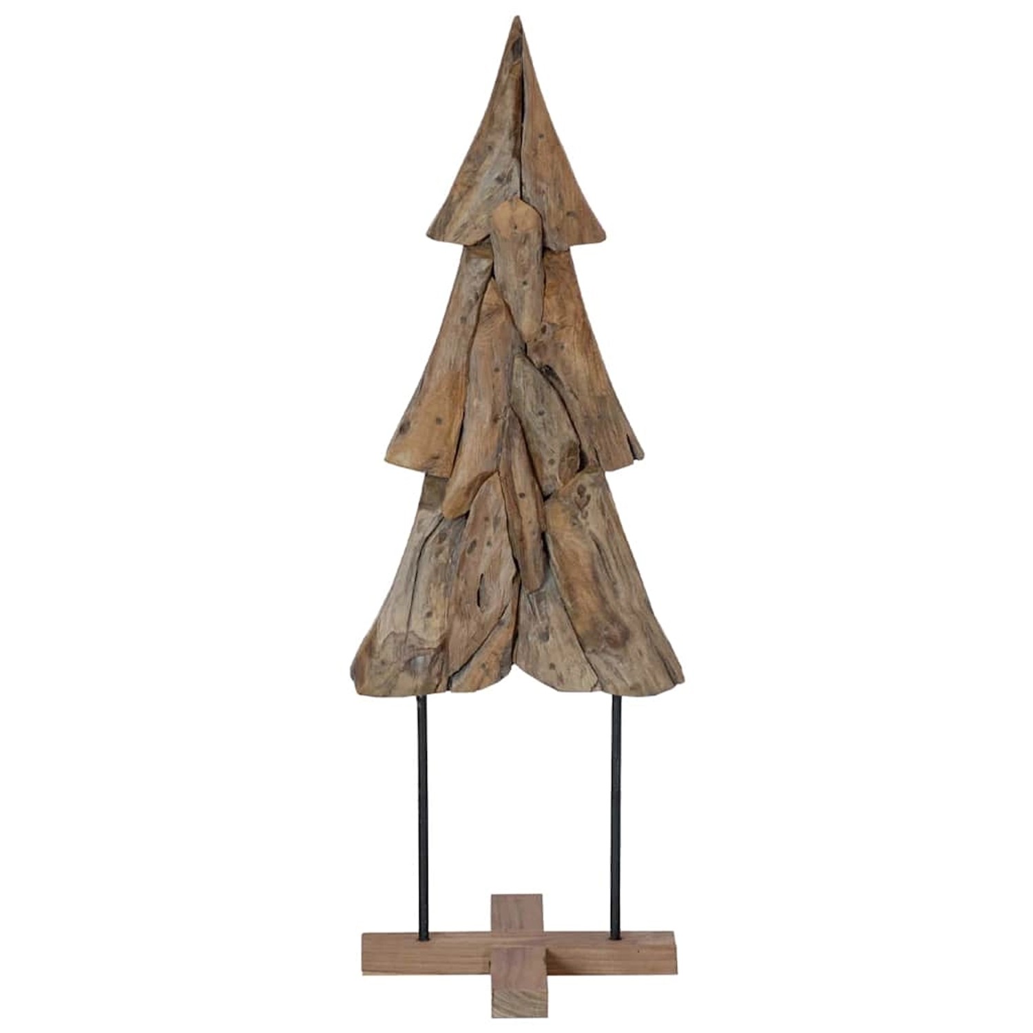 vidaXL Weihnachtsbaum mit Ständer Braun 120 cm Massivholz Teak 42017931