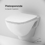 AM.PM Wand-WC X-Joy mit Softclose: Spülrandlose, weiße Hänge-Toilette aus Sanitärkeramik.