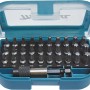 Makita TX Bit-Set, 31-teilig in türkiser Box mit verschiedenen TX-Schrauberbits und Bithalter.