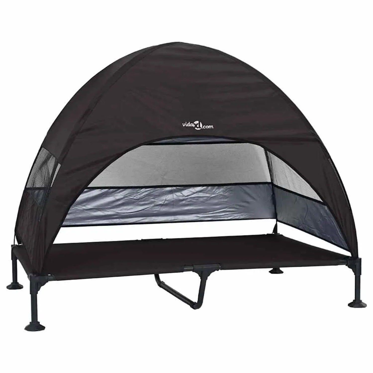 vidaXL Hochgelegtes Hundebett Schwarz 127 x 81 x 108 cm 42008221