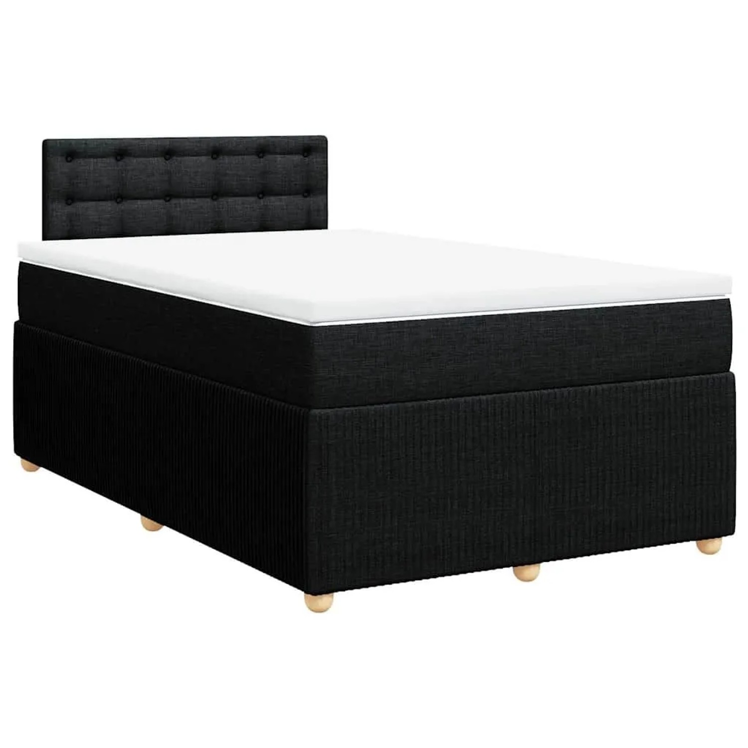 vidaXL Boxspringbett mit Matratze Schwarz 120x190 cm Stoff 3289711 günstig online kaufen