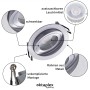 Oktaplex Lyon Einbaustrahler, silber, rund, schwenkbar. Aluminium-Rahmen, austauschbares LED-Modul, einfache Montage.