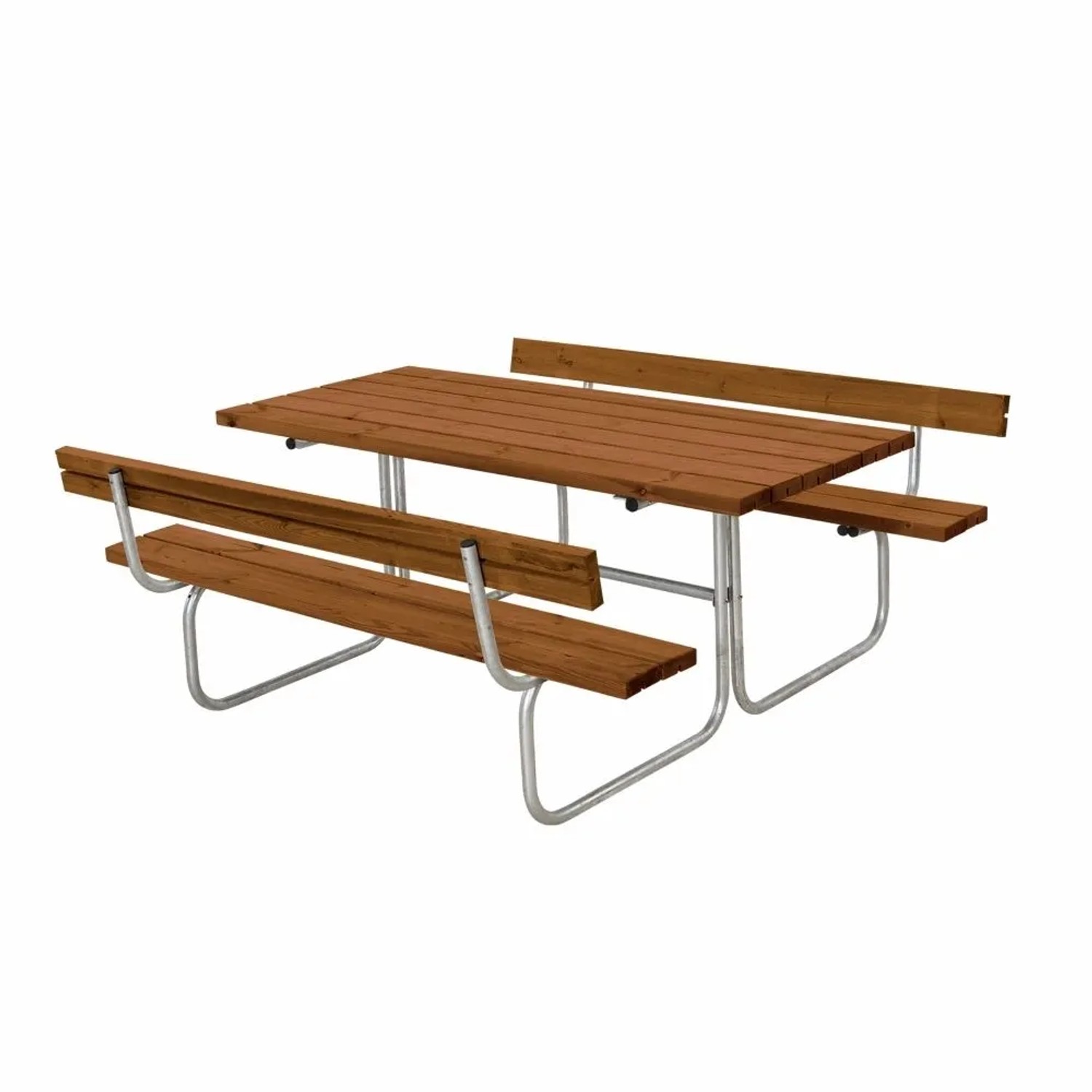 PLUS Gartensitzgruppe Classic 177 cm mit 2 Rückenlehnen Farbgrundiert in Teak