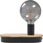Ledvance Tischleuchte Decor Holz, braun-schwarz. Moderne LED-Tischlampe mit E27 Fassung.