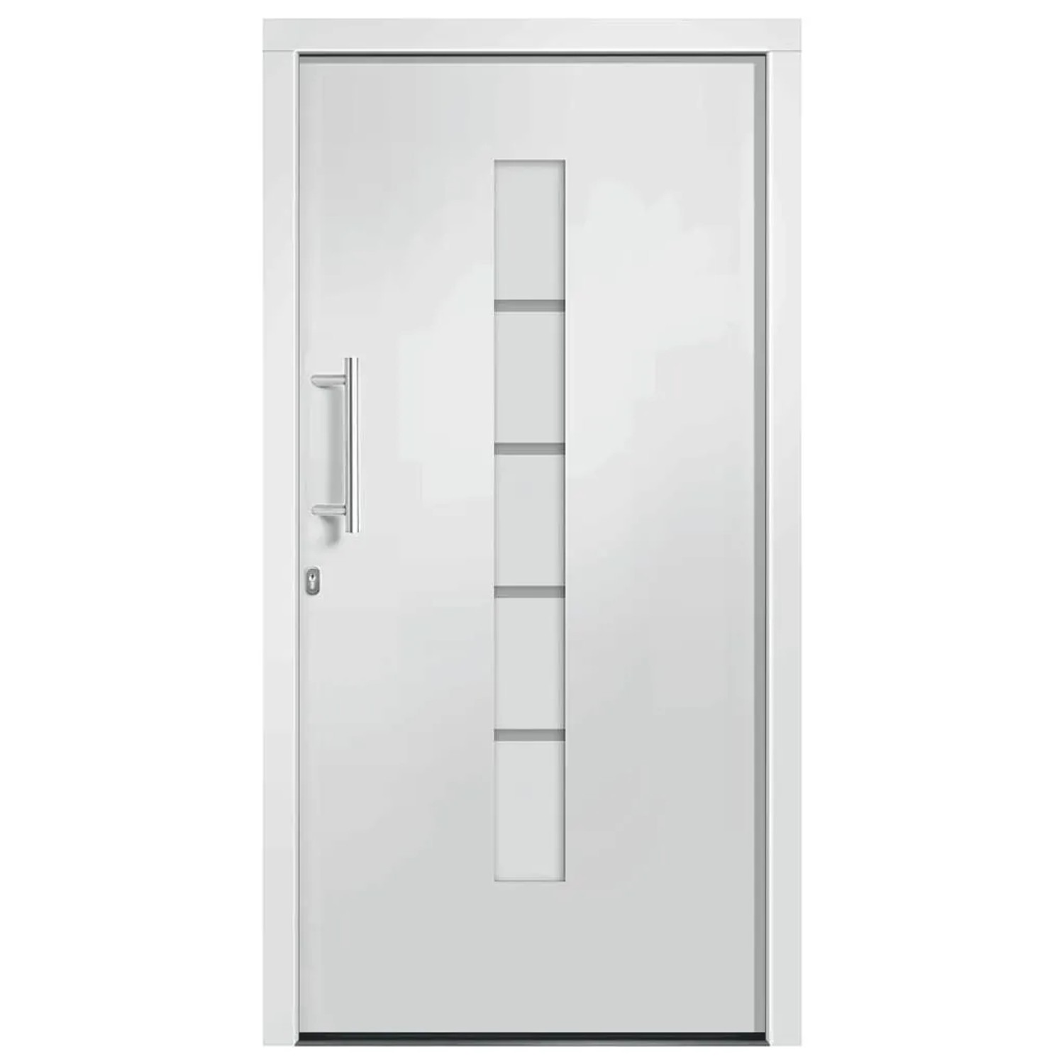 vidaXL Haustür Aluminium und PVC Weiß 100x200 cm 3056809