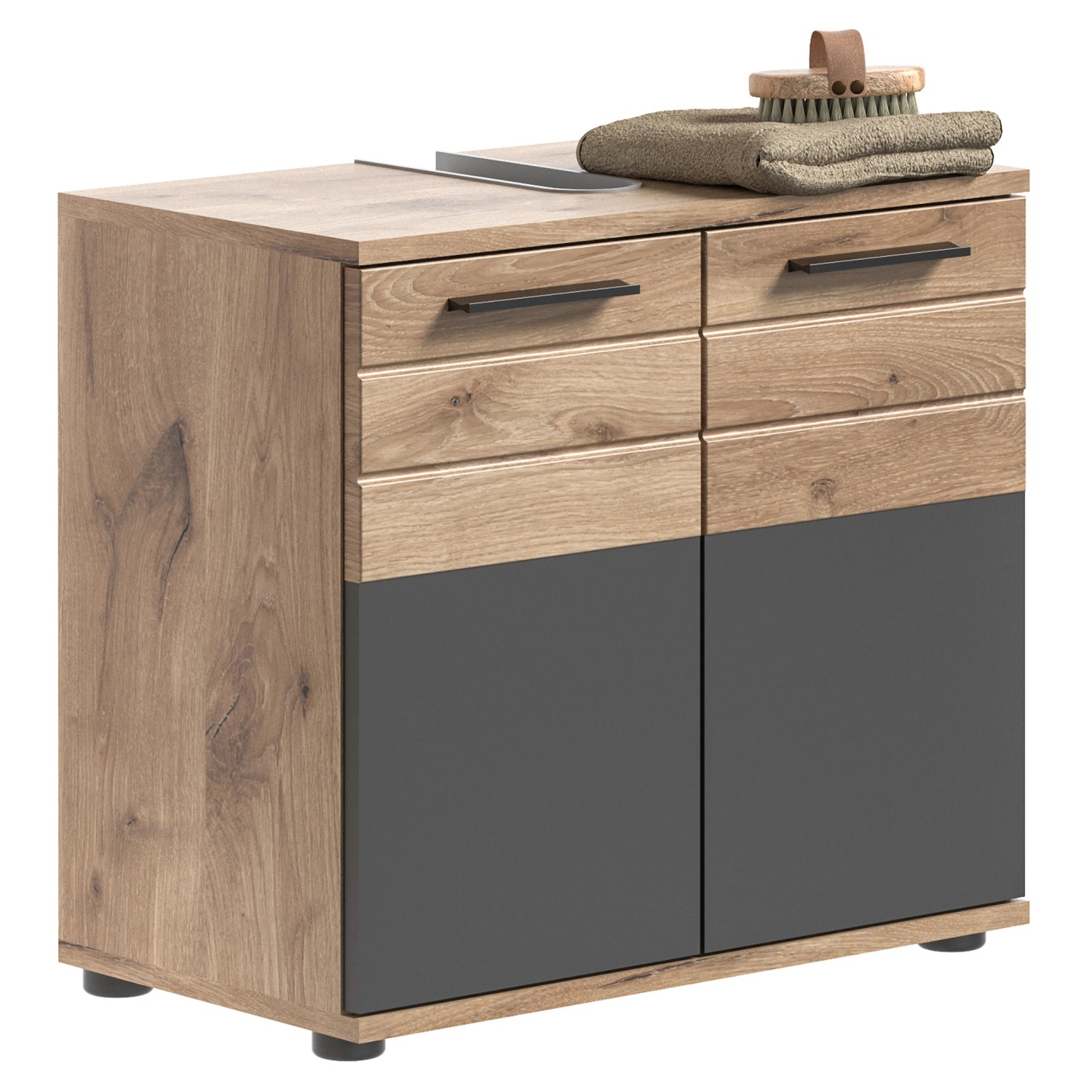 Waschtisch Mason Nox Oak/Grau 56 cm x 60 cm x 34 cm günstig online kaufen