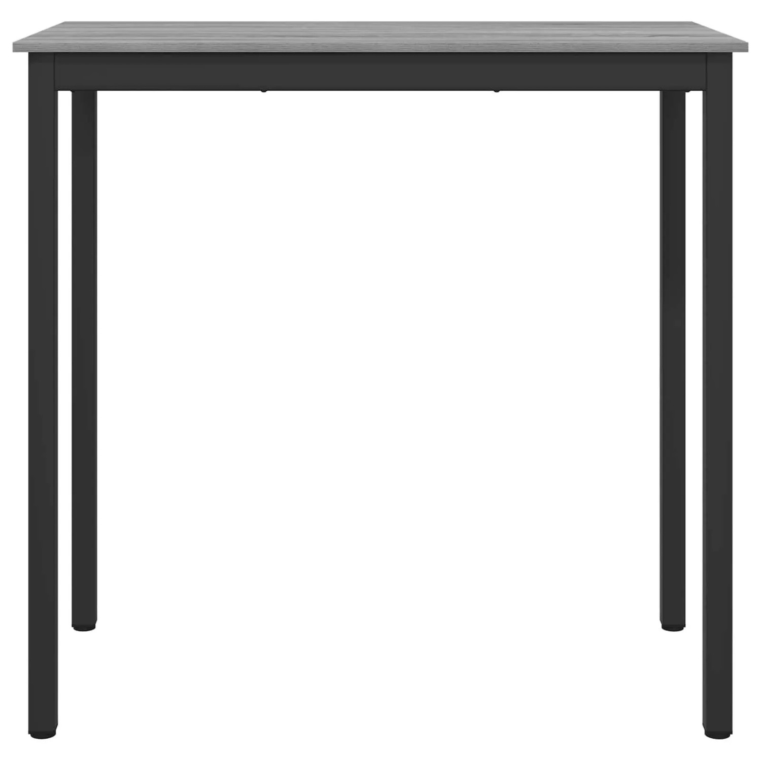 vidaXL Esstisch hoch, rechteckig, mit grauer Holzwerkstoffplatte und schwarzen Metallbeinen.