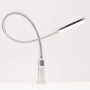 Chromfarbene LED Bettleuchte mit flexiblem Schwanenhals, 4W, dimmbar, warmweiß, 2er Set.
